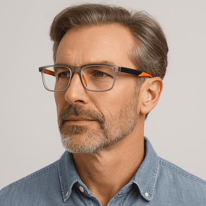 VisionSync-Brille im Alltag getragen