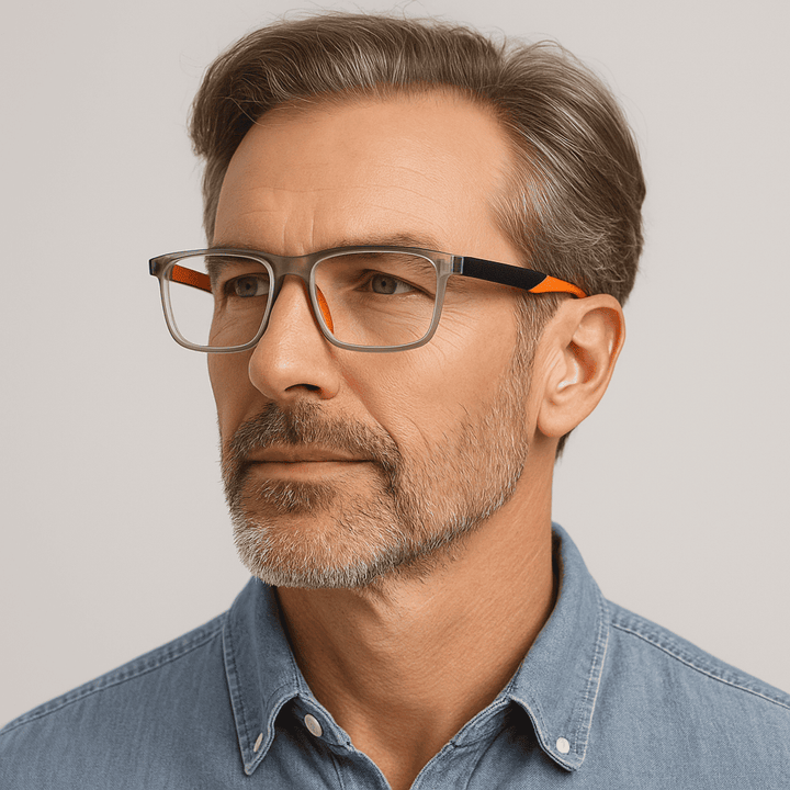 VisionSync glasses worn in an everyday setting